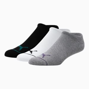 Men's Half-Terry Low-Cut Socks [3-pack], BLACK / GREEN